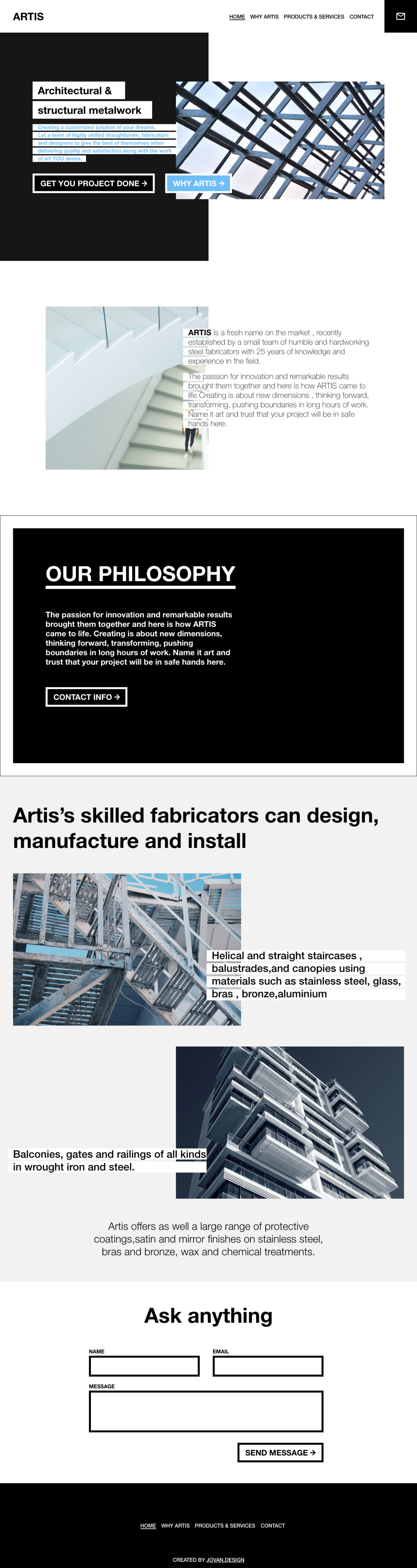 Web Design for Architectural & structural metalwork company | Architectural & structural metalwork website. | Landing page Web Design for Architectural & structural metalwork company | Architectural & structural metalwork website. | London, UK