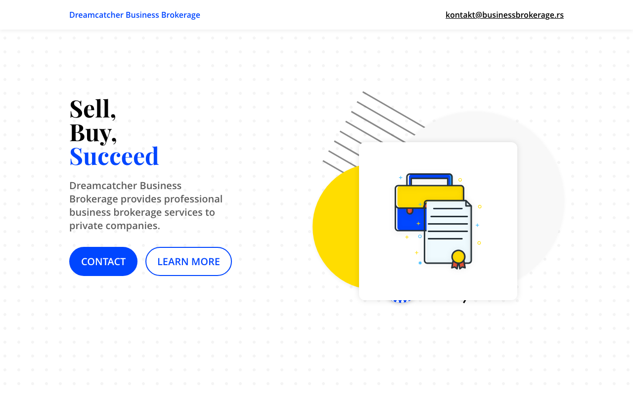 Landing Page for a Business Brokerage Startup | Landing page for business brokerage company based in Serbia | Serbia, Europe