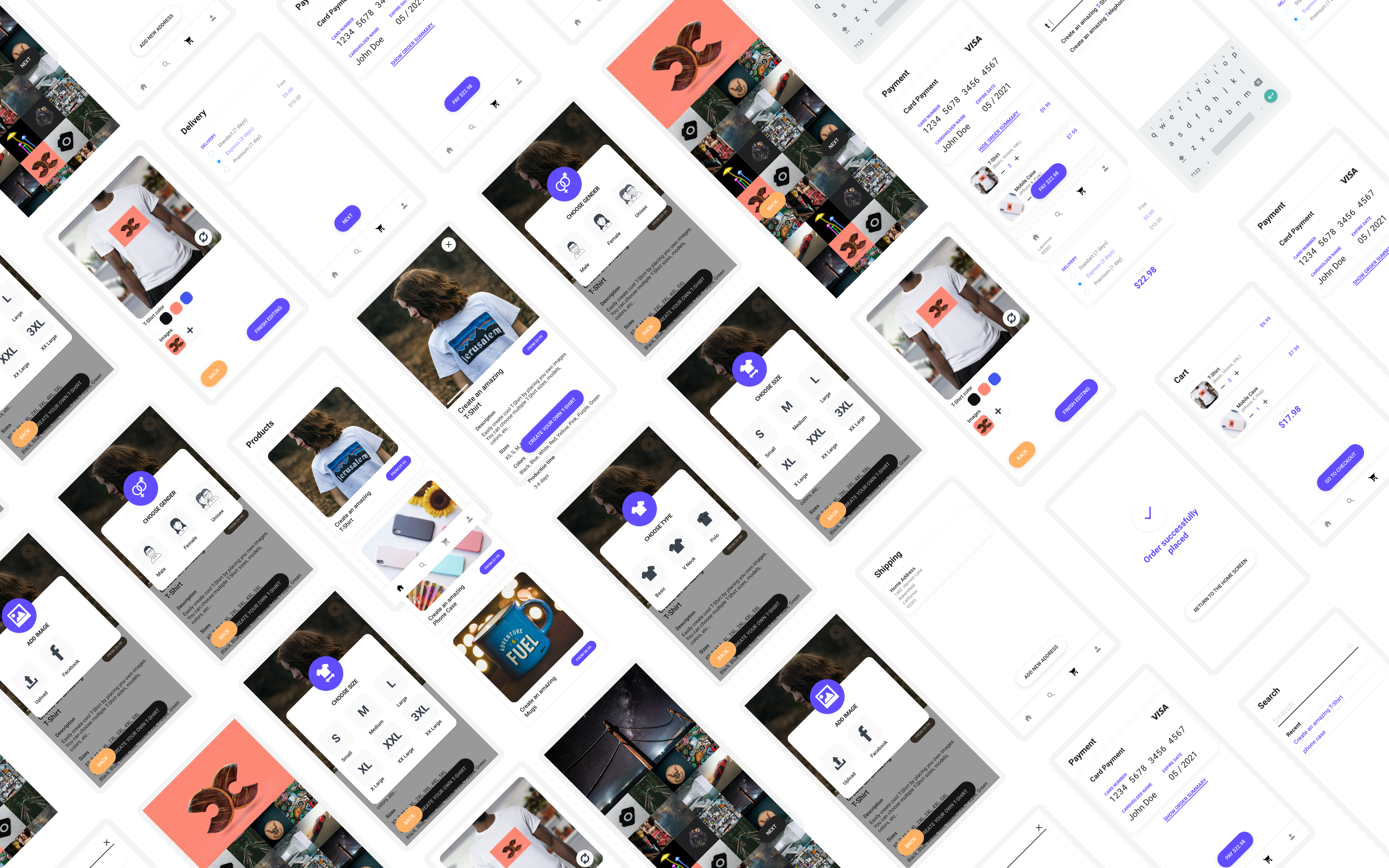 Print That, UX/UI Design for an App | Mobile App for creating your own t-shirts, phone cases, etc... | Serbia, Europe